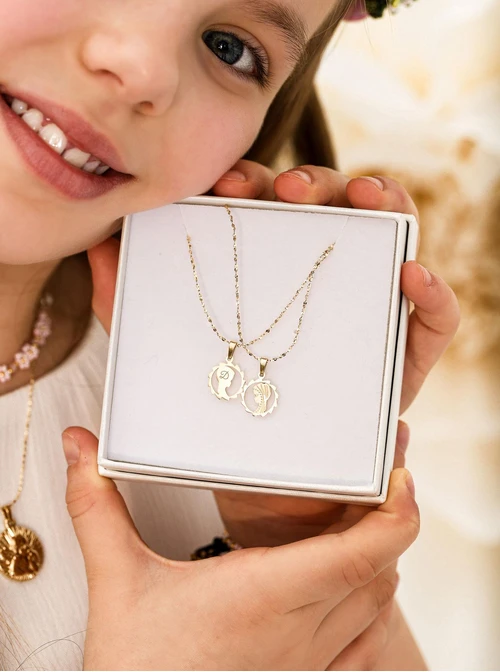 Naszyjnik Medalik, stal pozłacana S309553Z00