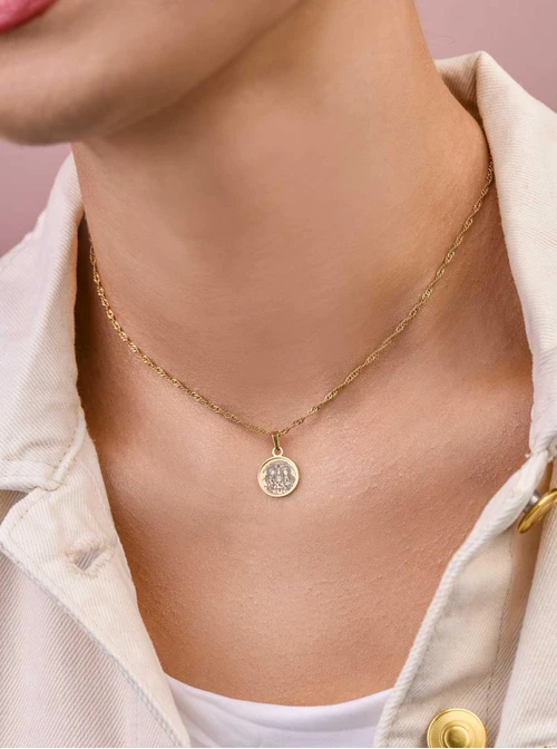 Naszyjnik Medalik, stal pozłacana S309559Z00