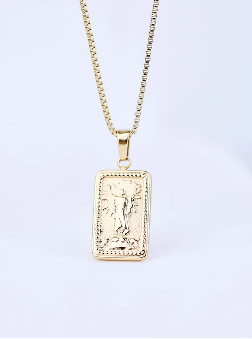 Naszyjnik Medalik, stal pozłacana S309562Z00