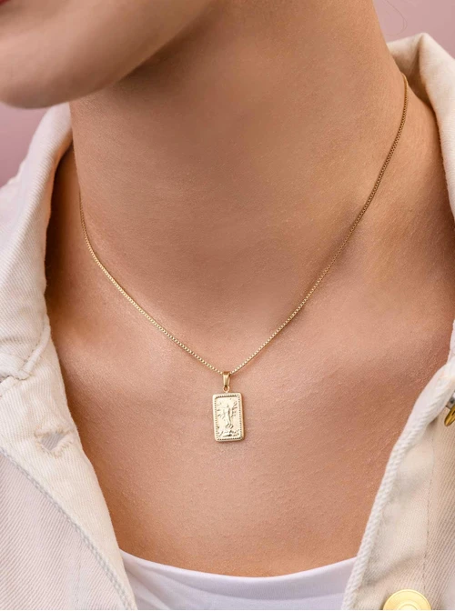 Naszyjnik Medalik, stal pozłacana S309562Z00