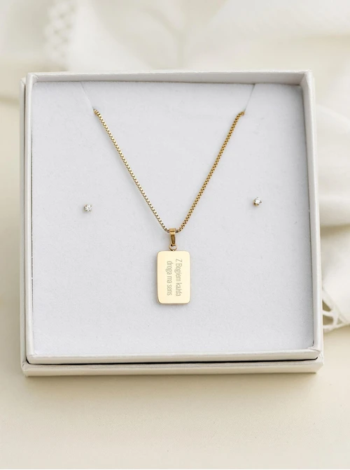 Naszyjnik Medalik, stal pozłacana S309562Z00