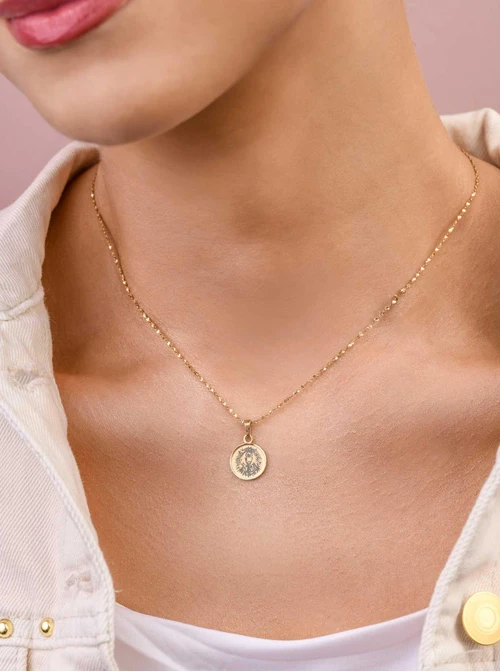 Naszyjnik Medalik, stal pozłacana S309564Z00