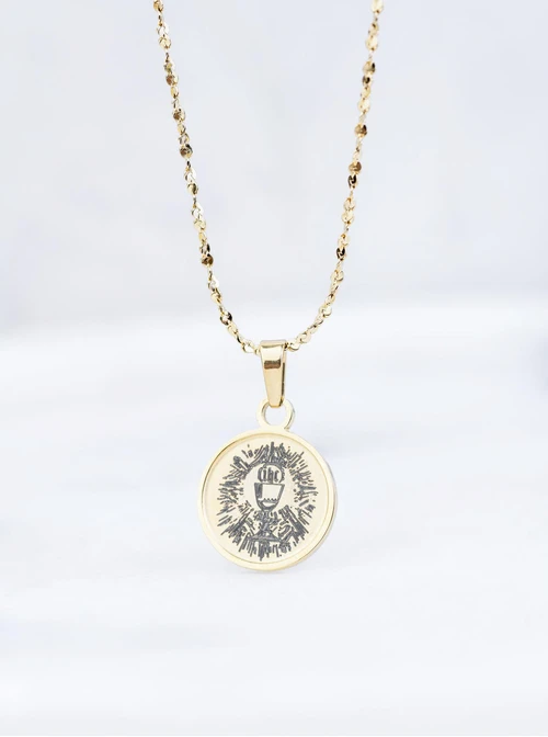 Naszyjnik Medalik, stal pozłacana S309564Z00