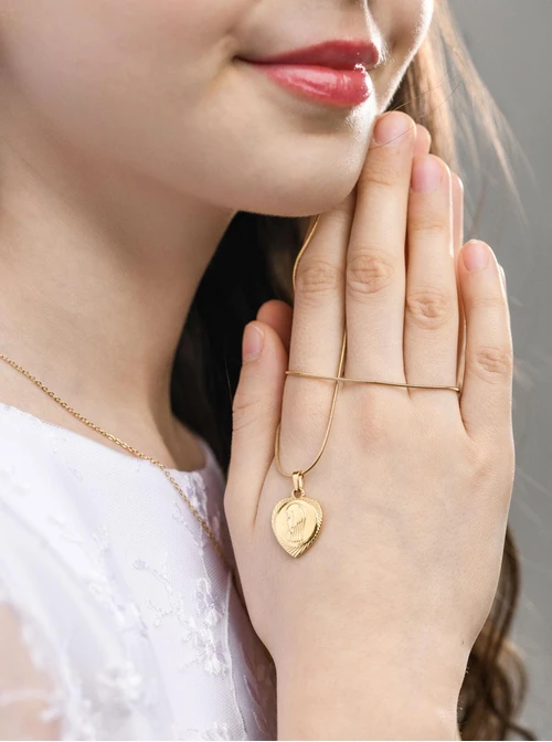 Naszyjnik Medalik, stal pozłacana  S309565Z00