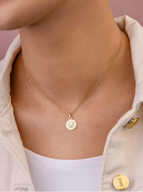 Naszyjnik Medalik, stal pozłacana S309571Z00