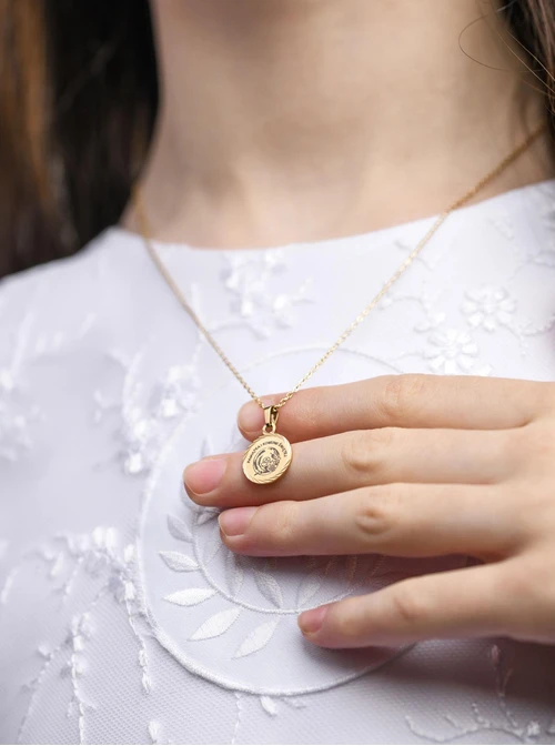 Naszyjnik Medalik, stal pozłacana S309571Z00