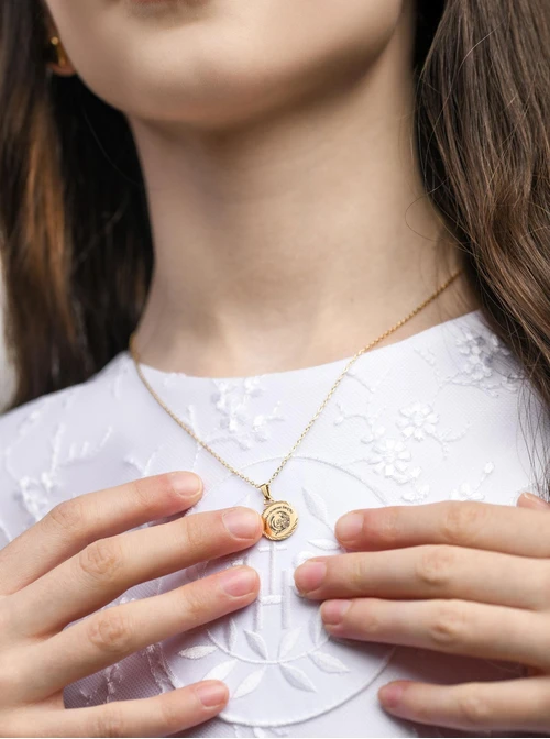 Naszyjnik Medalik, stal pozłacana S309571Z00