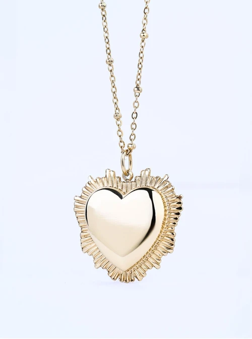 Naszyjnik Sekretnik, serce, stal pozłacana S308149Z00