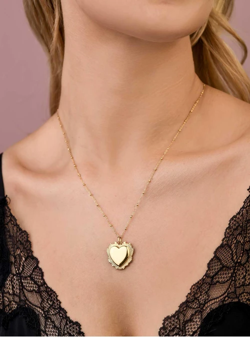 Naszyjnik Sekretnik, serce, stal pozłacana S308149Z00