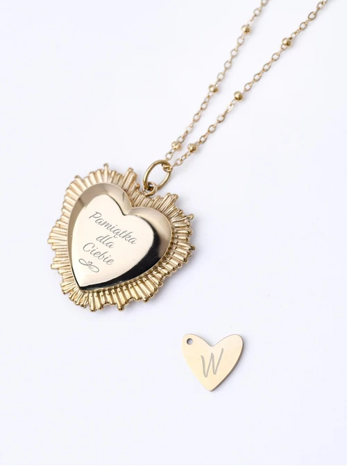 Naszyjnik Sekretnik, serce, stal pozłacana S308149Z00