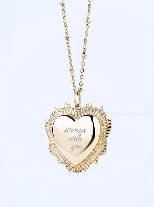 Naszyjnik Sekretnik, serce, stal pozłacana S308149Z00