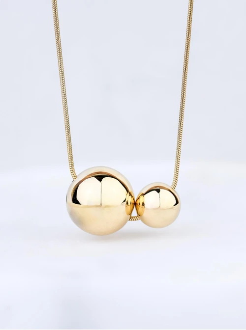 Naszyjnik dmuchane kulki, stal pozłacana S308456Z00