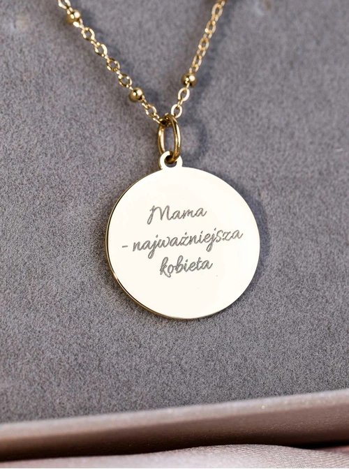 Naszyjnik kółeczko, stal pozłacana S308096Z00