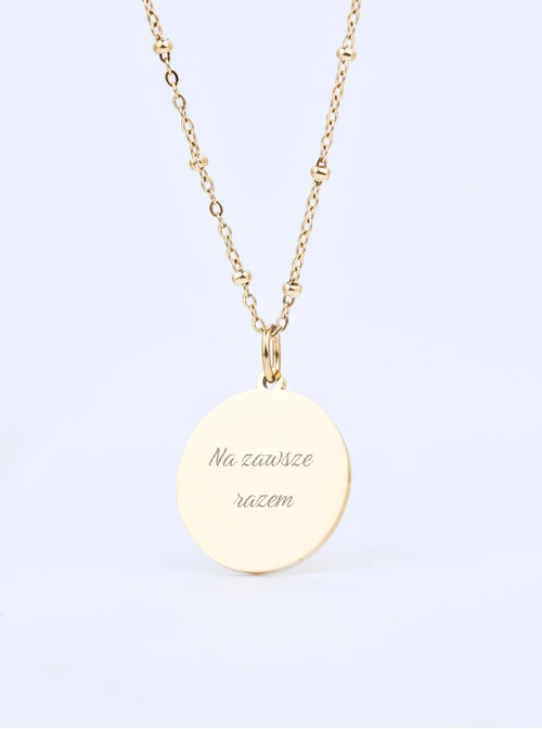 Naszyjnik kółeczko, stal pozłacana S308096Z00