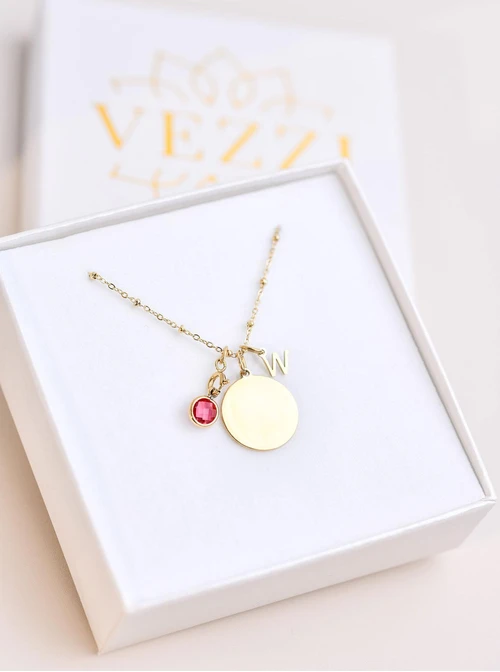 Naszyjnik kółeczko, stal pozłacana S308096Z00