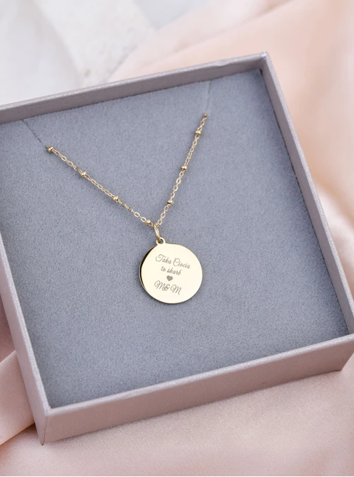 Naszyjnik kółeczko, stal pozłacana S308096Z00