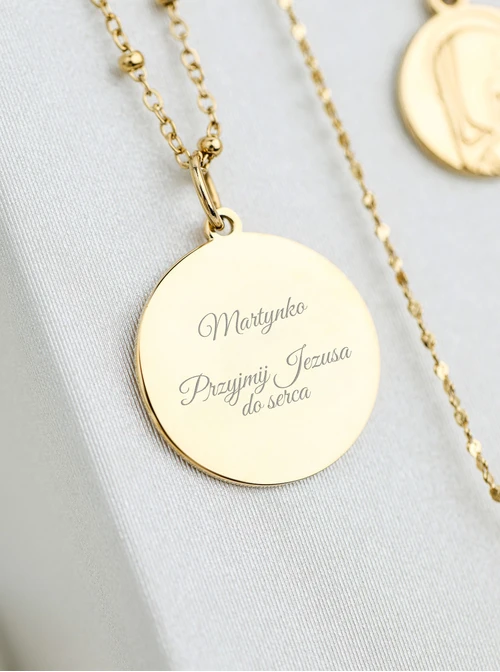 Naszyjnik kółeczko, stal pozłacana S308096Z00