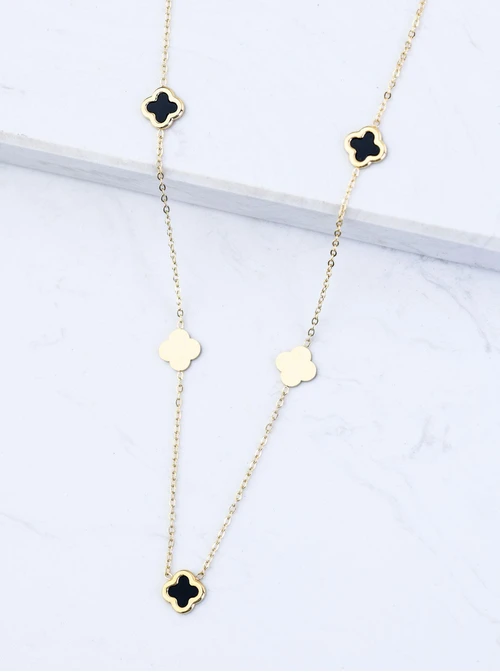 Naszyjnik koniczynki, stal pozłacana S309502Z00