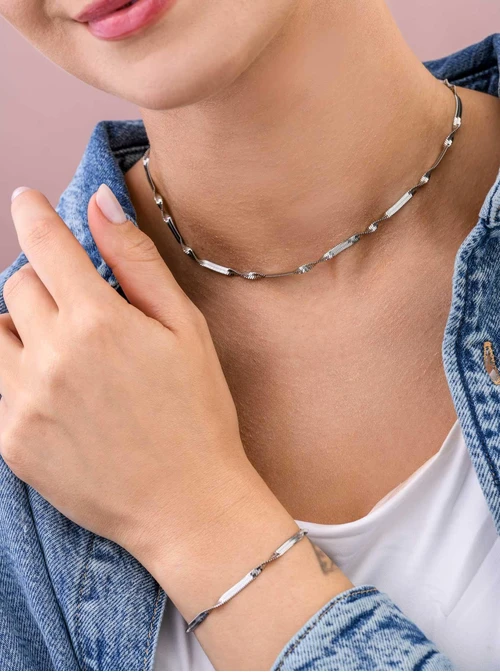 Naszyjnik kręcona żmijka, stal S309507S00