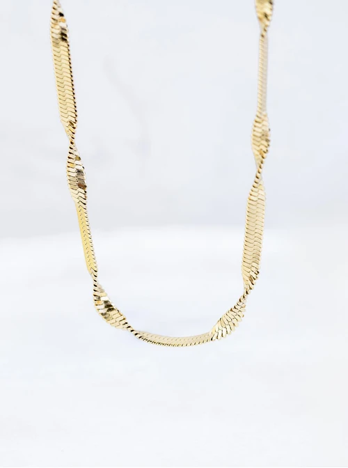 Naszyjnik kręcona żmijka, stal pozłacana S309507Z00