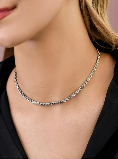 Naszyjnik splot Corda, (0,4 cm), srebrny S304663S00