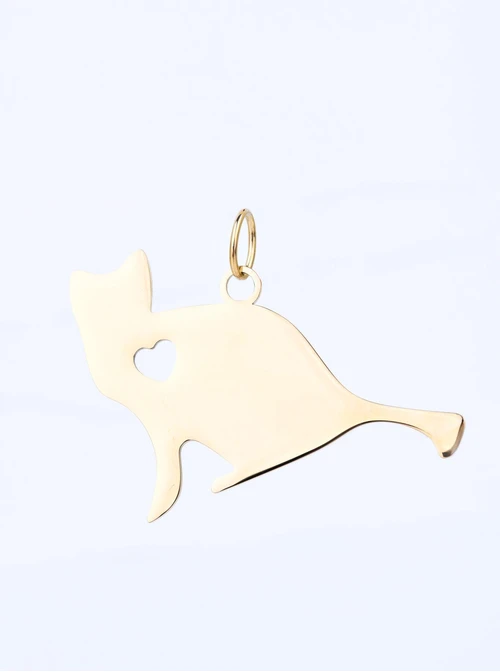 Zawieszka do breloka, kotek, stal pozłacana SC08138Z00