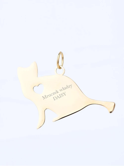 Zawieszka do breloka, kotek, stal pozłacana SC08138Z00