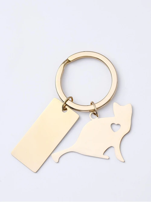 Zawieszka do breloka, kotek, stal pozłacana SC08138Z00