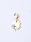 Zawieszka, charms, koniczynka, stal pozłacana SC09787Z00
