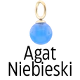 Zawieszka Agat niebieski, stal pozłacana SC08059Z00-10
