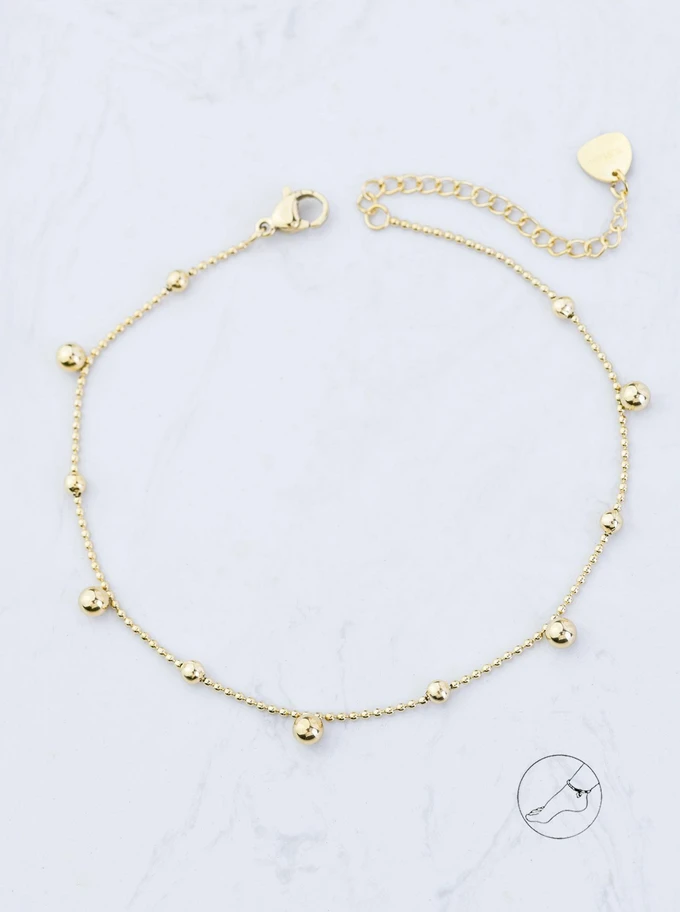 [Zestaw] Bransoletka na kostkę koraliki Miyuki, stal pozłacana S109633Z05