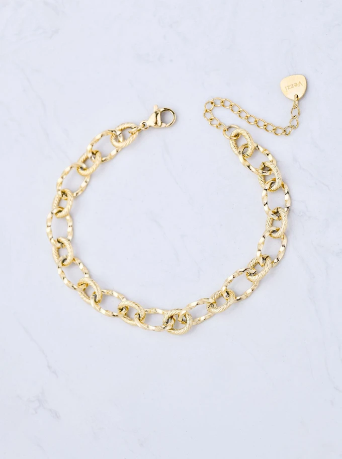 [Zestaw] Bransoletka łańcuch, baza Charms, stal pozłacana S109745Z00