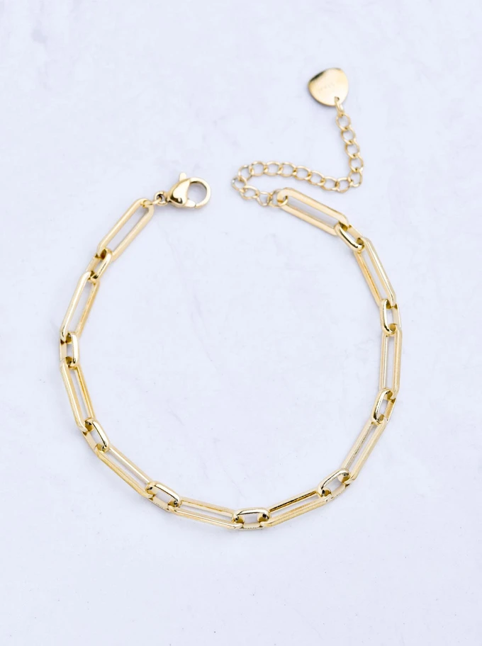 [Zestaw] Bransoletka łańcuch, baza Charms, stal pozłacana S109776Z00