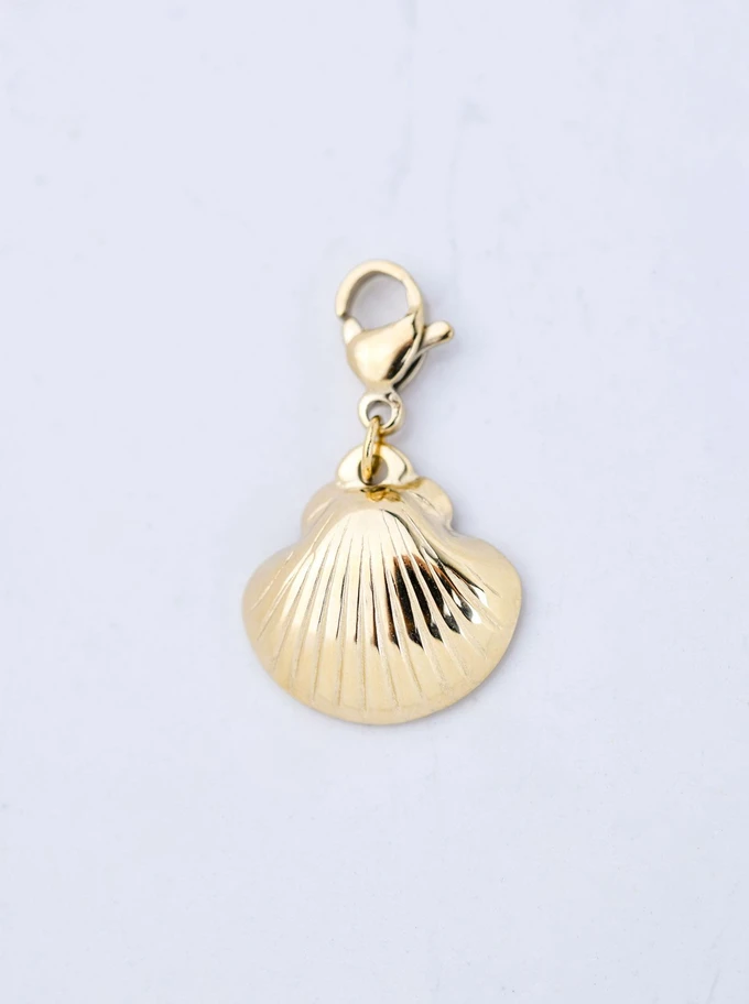 [Zestaw] Naszyjnik łańcuch, baza Charms, stal pozłacana S309856Z00