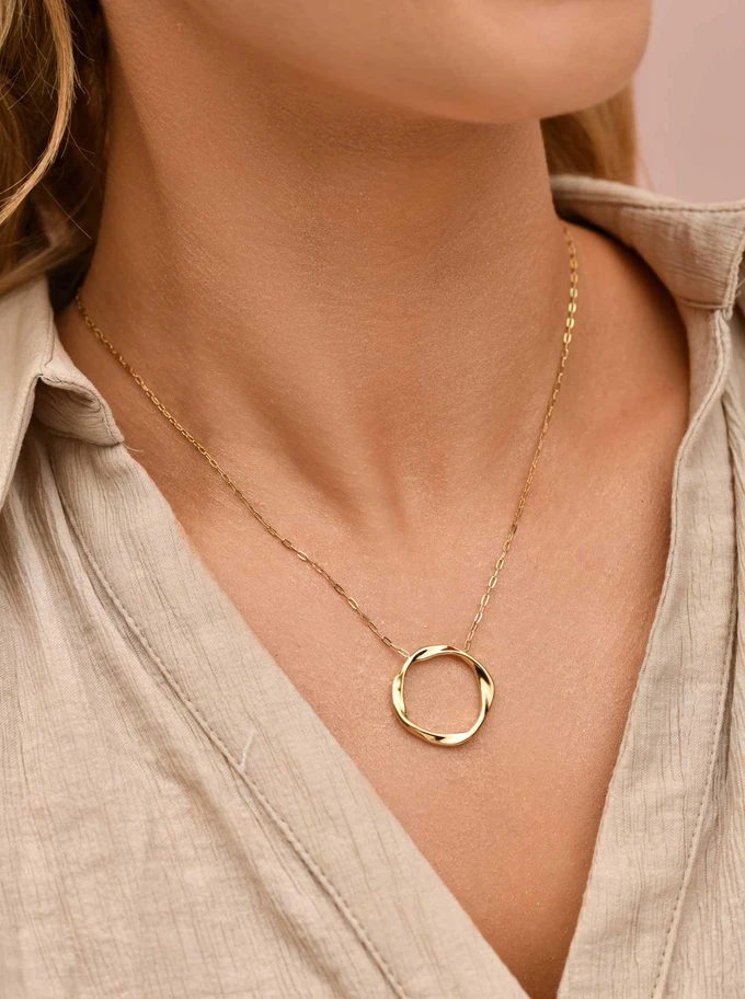 Naszyjnik kółko, stal pozłacana S309860Z00