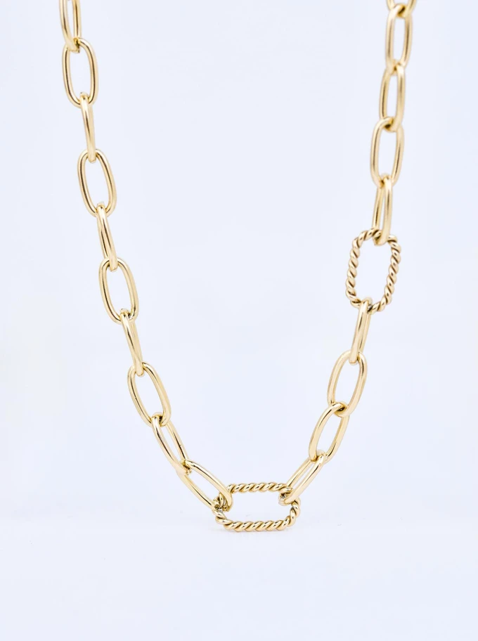 Naszyjnik łańcuch, baza Charms, stal pozłacana S309856Z00