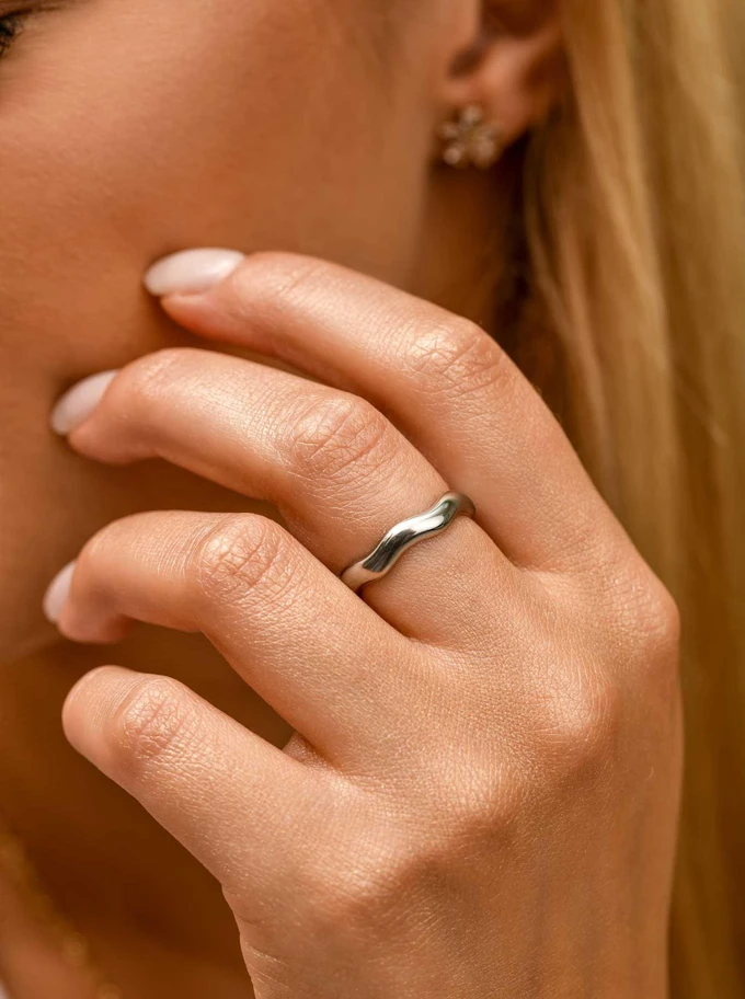 Pierścionek fala, stal S405175S00