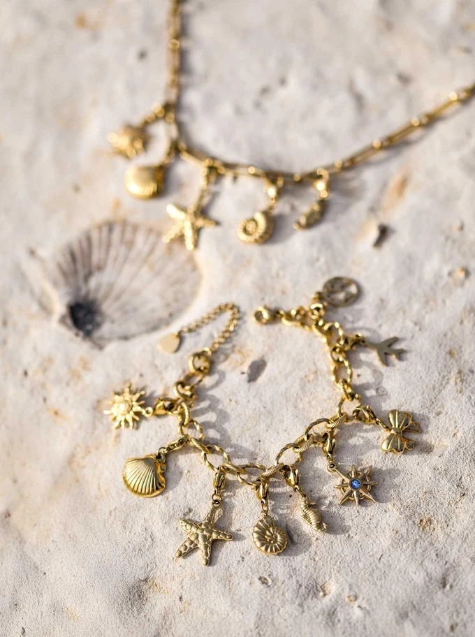 Zawieszka, charms kokardka, stal pozłacana SC09792Z00