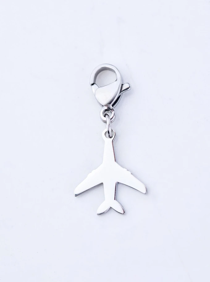 Zawieszka, charms, samolot, stal SC09788S00