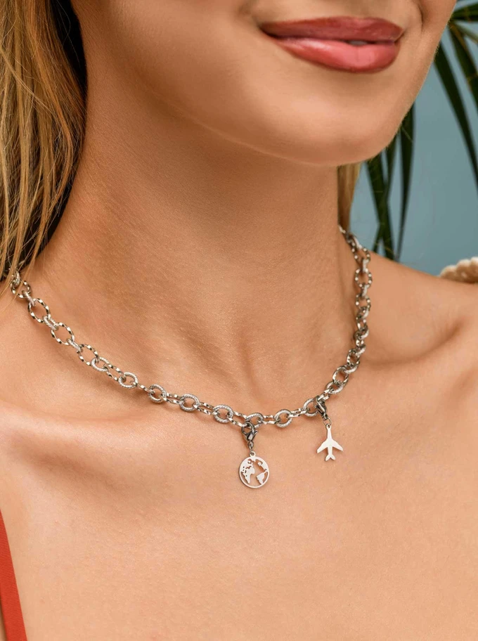 Zawieszka, charms, samolot, stal SC09788S00
