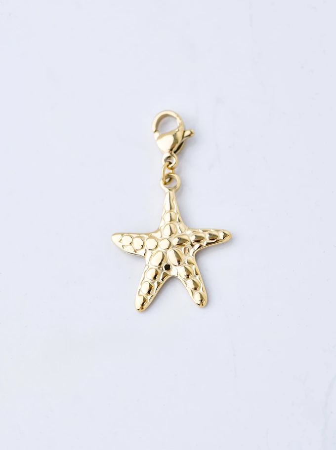 [Zestaw] Naszyjnik łańcuch, baza Charms, stal pozłacana S309856Z00