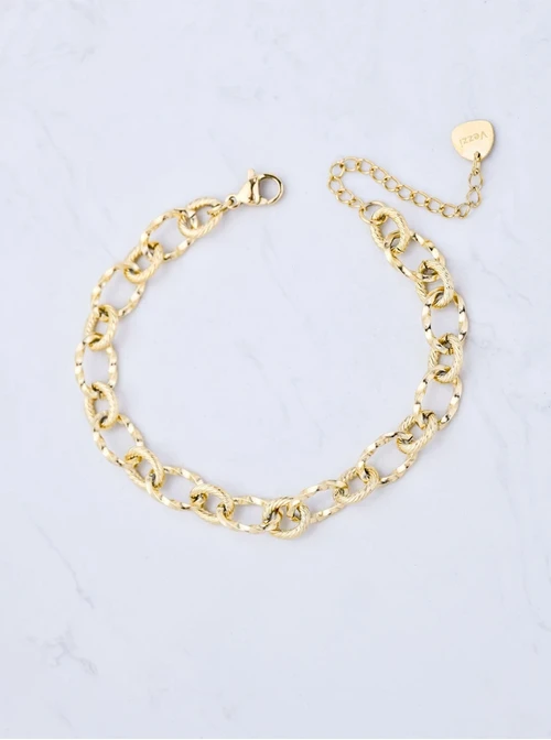 [Zestaw] Bransoletka łańcuch, baza Charms, stal pozłacana S109745Z00