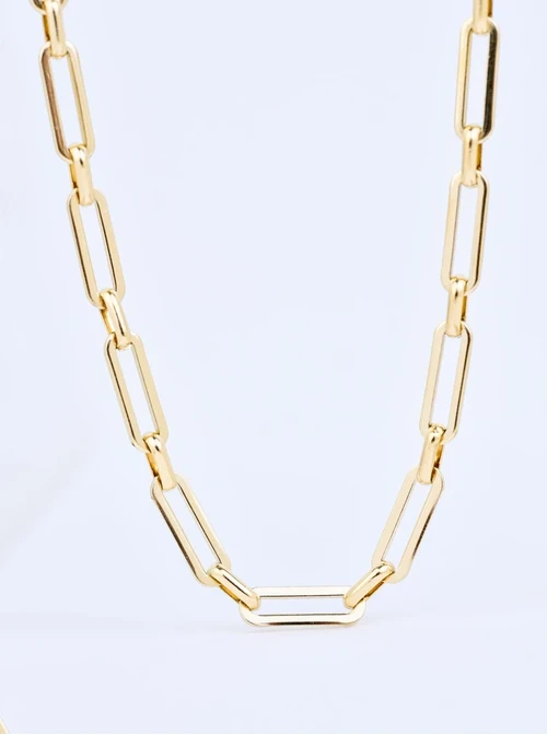 [Zestaw] Naszyjnik łańcuch, baza Charms, stal pozłacana S309775Z00