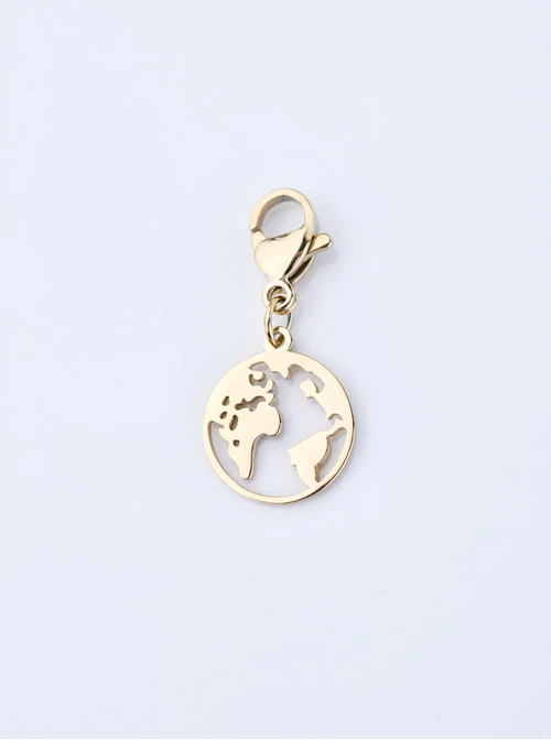 [Zestaw] Naszyjnik łańcuch, baza Charms, stal pozłacana S309775Z00