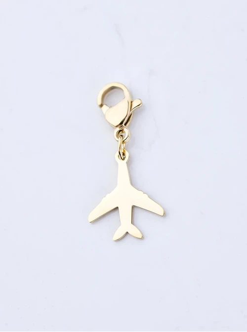 [Zestaw] Naszyjnik łańcuch, baza Charms, stal pozłacana S309744Z00