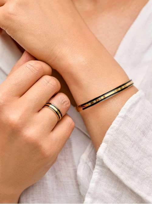 Bransoletka sztywna, Rozeta Vezzi, stal pozłacana S109935Z01