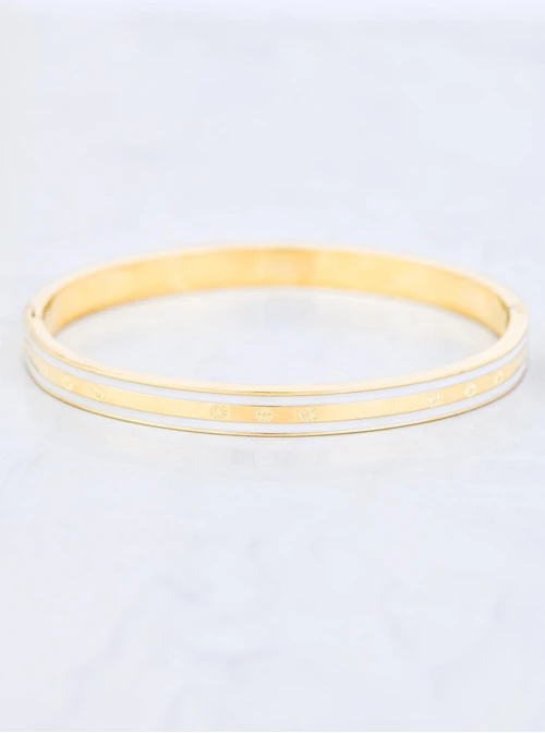 Bransoletka sztywna, Rozeta Vezzi, stal pozłacana S109935Z02