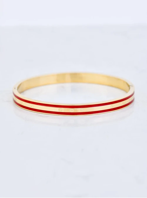 Bransoletka sztywna, Rozeta Vezzi, stal pozłacana S109935Z03