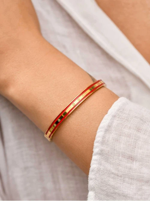 Bransoletka sztywna, Rozeta Vezzi, stal pozłacana S109935Z03