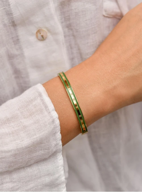 Bransoletka sztywna, Rozeta Vezzi, stal pozłacana S109935Z05